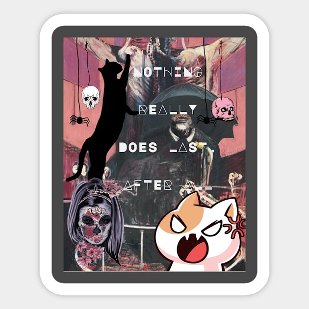 Francis Bacon and Cats Sticker by AngelicaBO